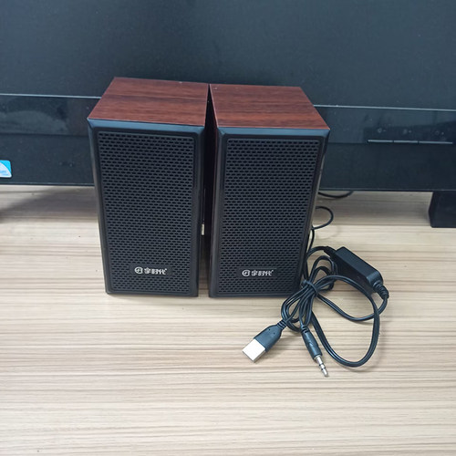 木质电脑有线音箱低音炮一对投影仪笔记本台式手机播放器音响喇叭