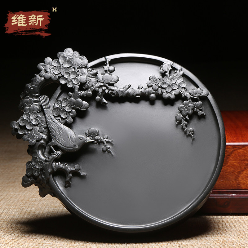 名师作品老坑砚台天然原石歙砚