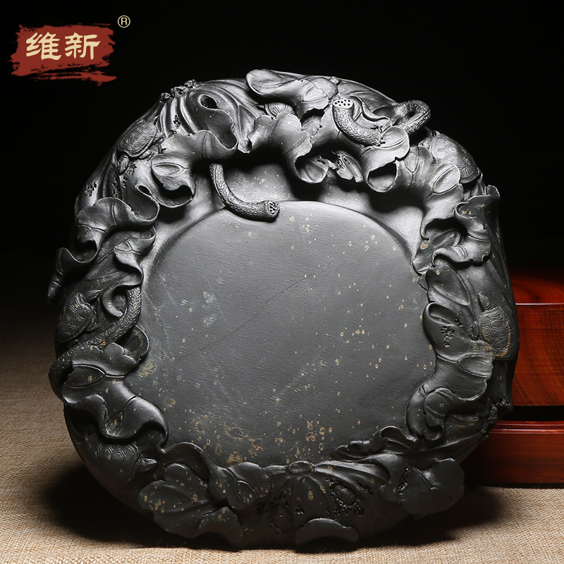 名师作品老坑砚台天然原石歙砚