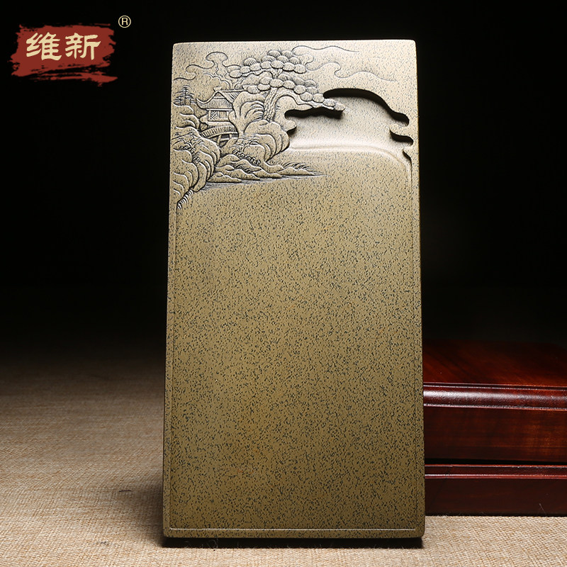 名师作品老坑砚台天然原石歙砚