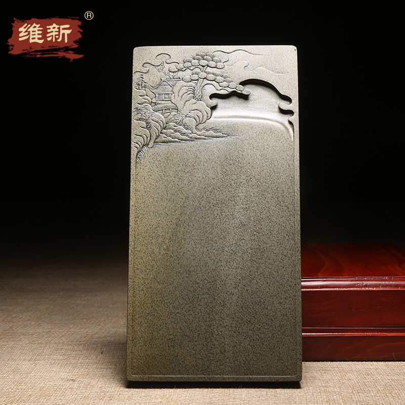 名师作品老坑砚台天然原石歙砚