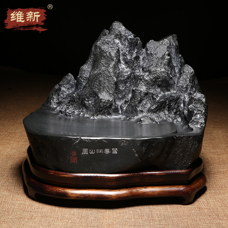《天然原石歙砚摆件砚台四大名砚