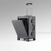 漫游商务行李箱铝框旅行箱多功能开口拉杆箱可坐人20寸登机24男女