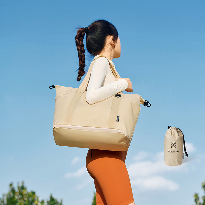 漫游新款可折叠手提行李袋旅行包女士短途轻便大容量旅游单肩背包
