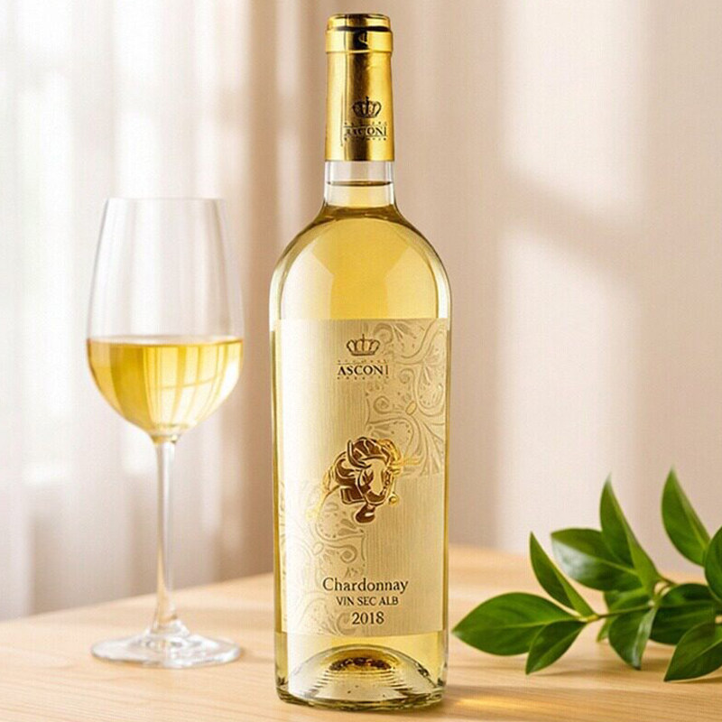 摩尔多瓦原装进口干白葡萄酒阿斯库尼BM霞多丽750ml/瓶礼节佳品