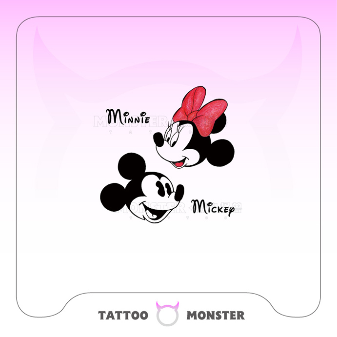 纹身怪兽儿童小纹身贴防水女持久可爱迪士尼米老鼠卡通小图案情侣