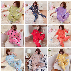 睡衣女大红fanxiyu卡通马年本命年家居服套装 梵熙语纯棉短袖 长裤