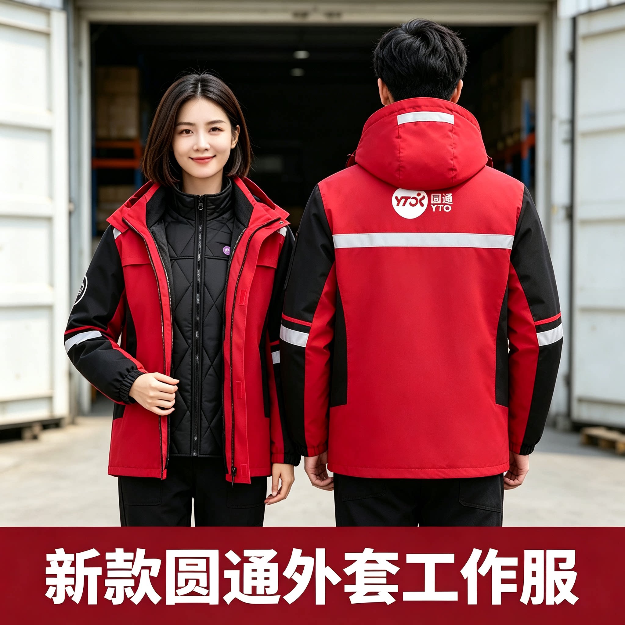 2026新款圆通速递工作服冬季外套冲锋衣圆通快递春秋工装男女通用