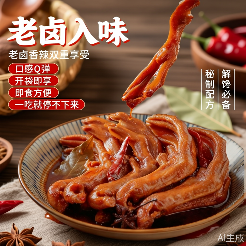 啃馋你鸭货鸭掌鸭爪卤味零食开袋即食鸭掌休闲零食官方旗舰店