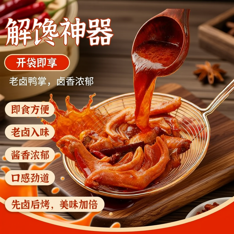 啃馋你秘制老卤鸭爪辣鸭掌鸭货鸭掌解馋零食独立包装鸭爪旗舰店