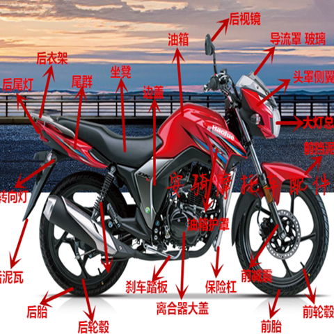 适用豪爵摩托车DK150-30C/30D/30F电喷导流罩 仪表大灯前挡泥配件