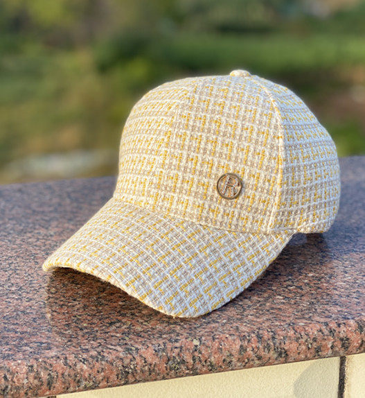 经典千鸟格子编织棒球帽方格图案逛街休闲百搭遮阳出游鸭舌帽子女