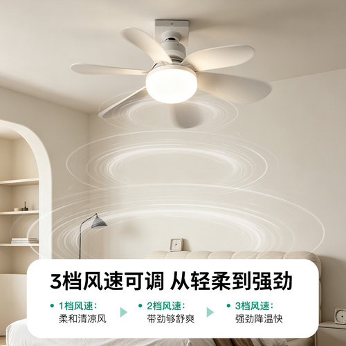 e27螺口风扇灯led家用一体节能螺纹餐厅儿童卧室客厅遥控吊扇灯
