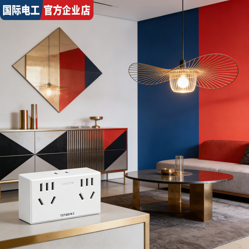 阻燃大功率多孔一转十六无线插座