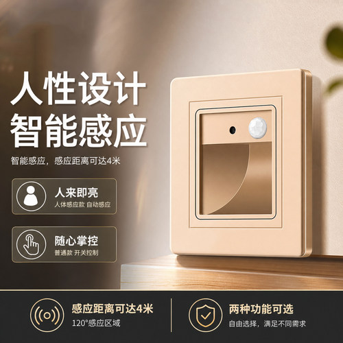 86型暗装LED人体感应地脚灯