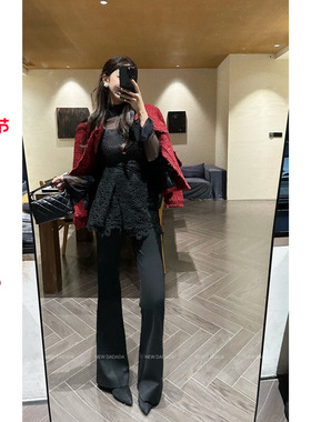 利达 NEW DADADA【暗纹镂空屁连裤】显瘦百搭修身休闲裤CDM3748