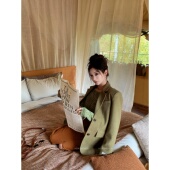 NEW DADADA 甜谧电波 利达 绿色西装 外套女休闲显瘦加厚羽绒服