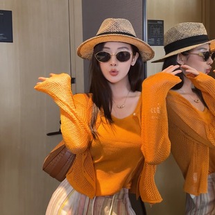 两件套 利达NEWDADADA夏季 显白镂空针织开衫 背心女时尚 百搭套装