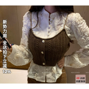 高级感马甲女春时髦洋气时尚 利达 焦糖碎钻 DADADA 冬外穿 NEW