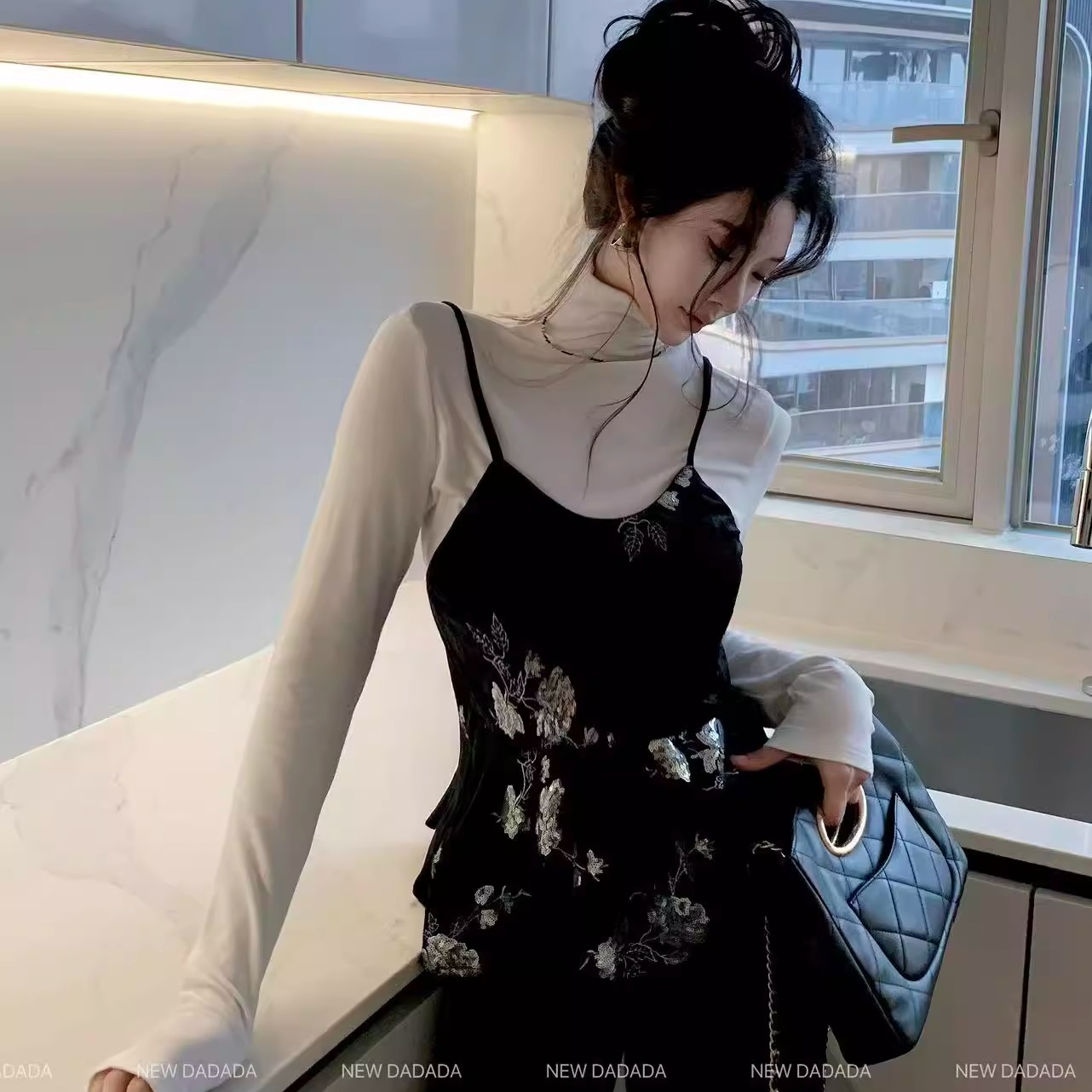 利达 NEW DADADA【蜜意】时尚休闲修身两件套上衣CUZ2257