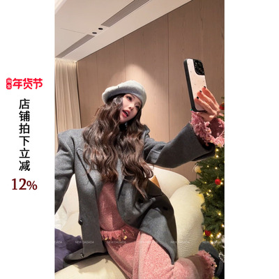 巨好看高级感女冬季毛呢西装外套