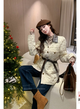 利达NEWDADA法式小香风短款钩花针织开衫独特别致外套外套TDK2075