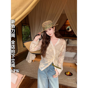 蕾丝衬衫 利达 捏褶蕾丝衫 DADADA 春女高级感轻奢减龄洋气 NEW