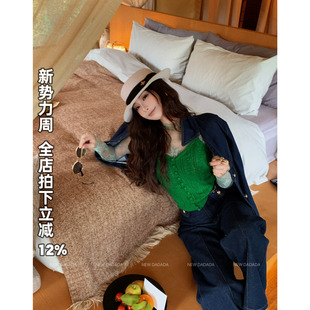 绿色马甲女吊带背心修身 绿野仙踪 显瘦马夹上衣 DADADA 利达NEW