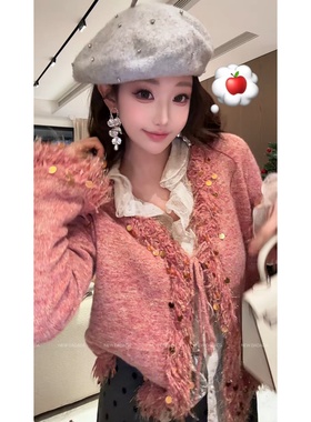 利达 NEW DADADA【粉色yan花绑带版】高级感百搭毛针织衫DPZ4734