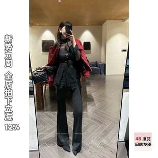 休闲裤 利达 暗纹镂空屁连裤 DADADA 宽松慵懒风春女小个子 NEW