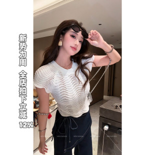高级感时尚 利达 波浪镂空衫 DADADA 百搭针织T恤CUM5280 NEW