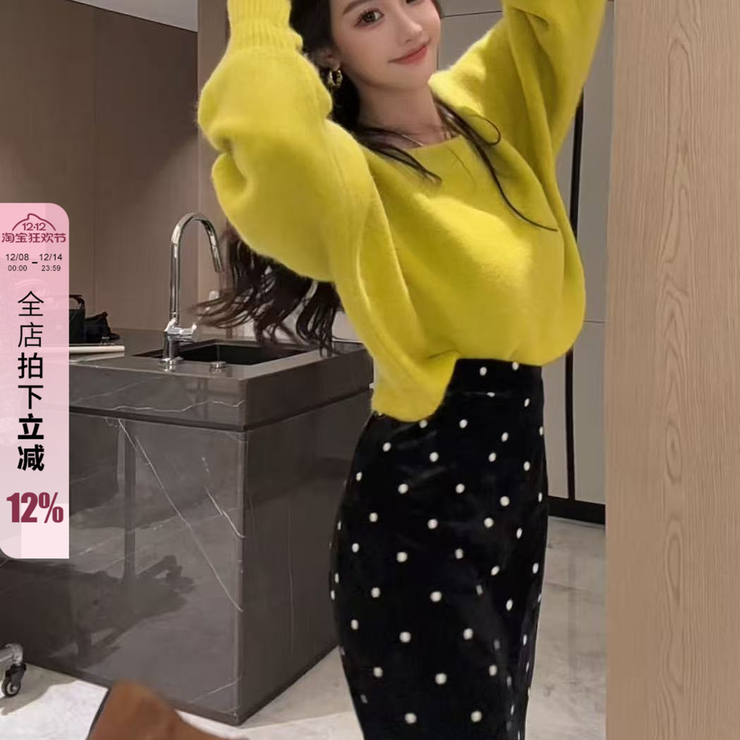 利达 NEW DADADA【蜜桃轻熟】费尔岛毛衫女加厚长袖针织毛衣上衣