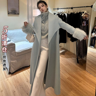 利达NEWDADADA双面呢高级感大衣女外套2025春毛呢长款 TDK4022 开衫