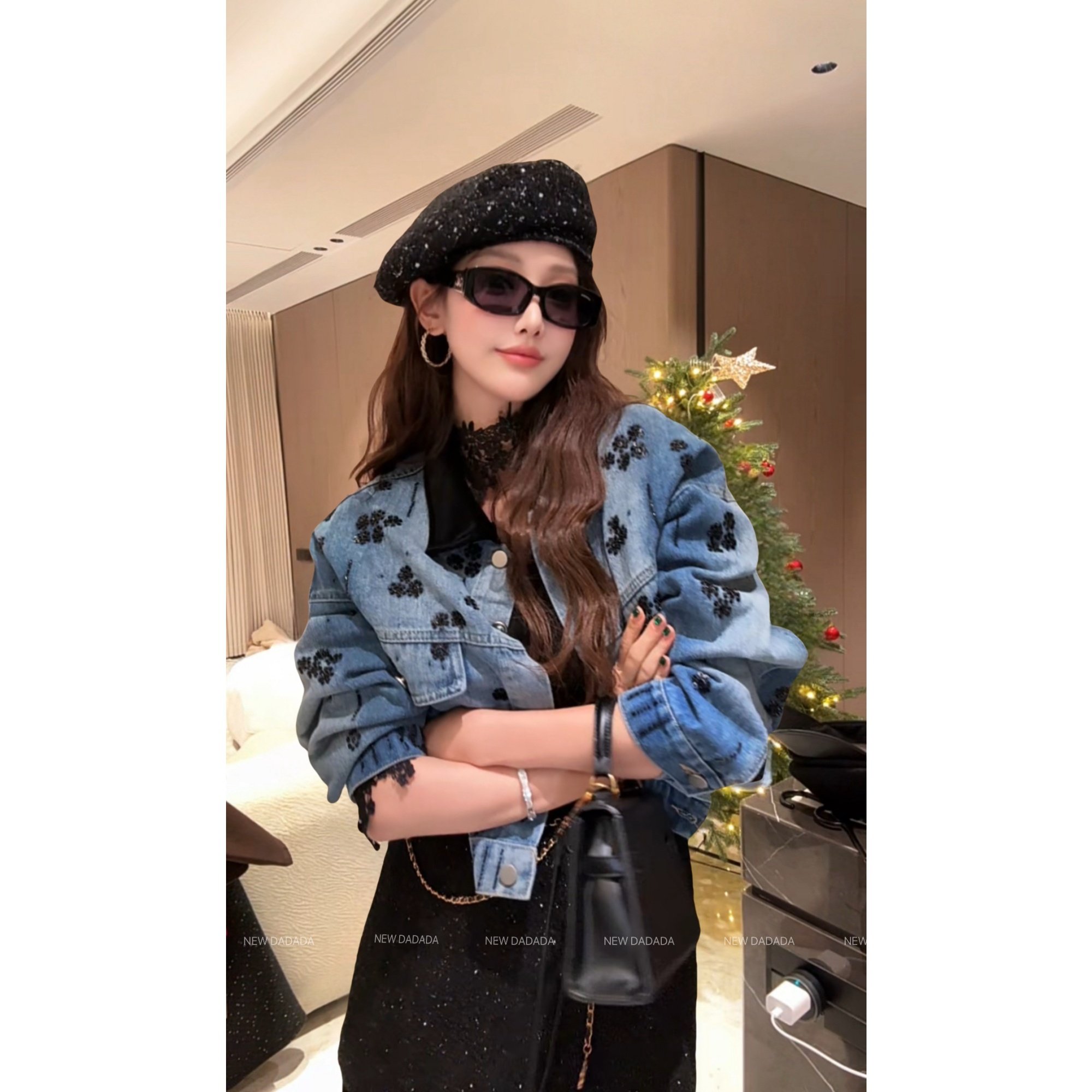 NEW DADADA【复古闪钻牛仔】时尚休闲修身气质牛仔外套CHM4528,女装/女士精品,短外套,淘宝优惠券,粉丝福利购,淘宝优惠卷