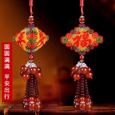 新款平安福立体绣满珠汽车挂件