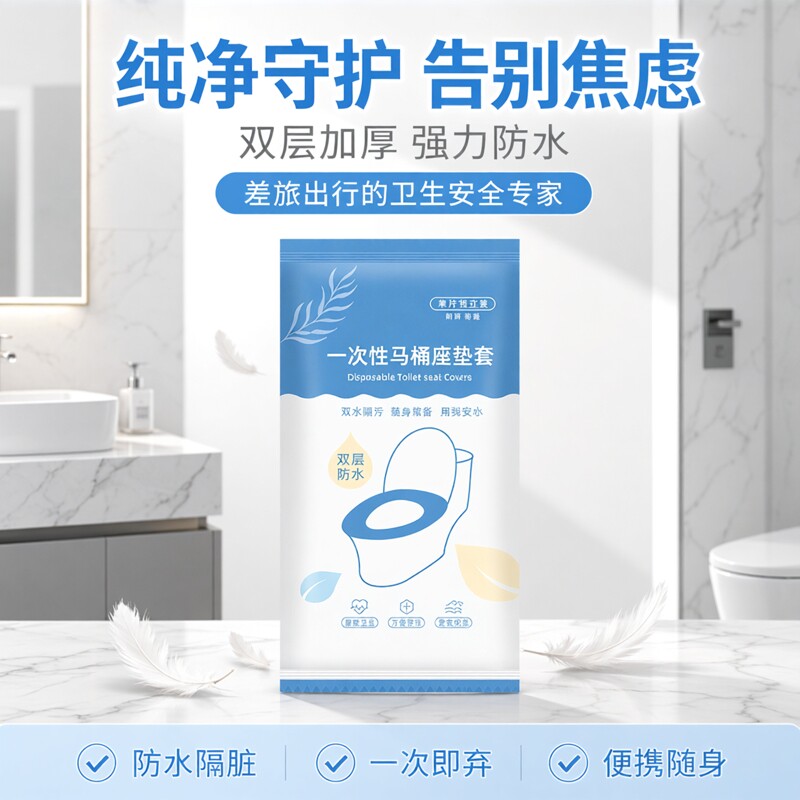 双层一次性马桶垫加厚无纺布马桶坐垫套旅行便携式马桶圈加厚防水