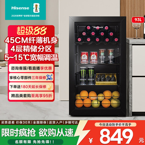 海信93L立式冰柜冰吧家用小冰箱