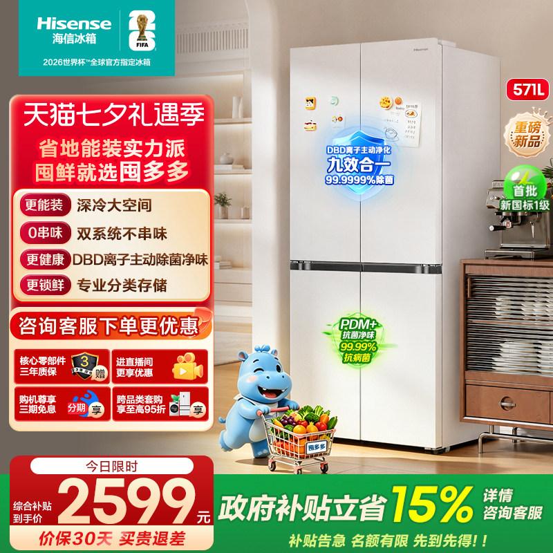 海信囤多多571双系统大容量冰箱