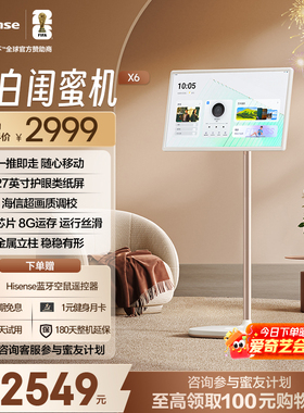 海信大白闺蜜机27X6N 长续航 护眼类纸屏 27英寸8核8GB运存大平板 娱乐观影 可移动电视 女生礼物 国家补贴