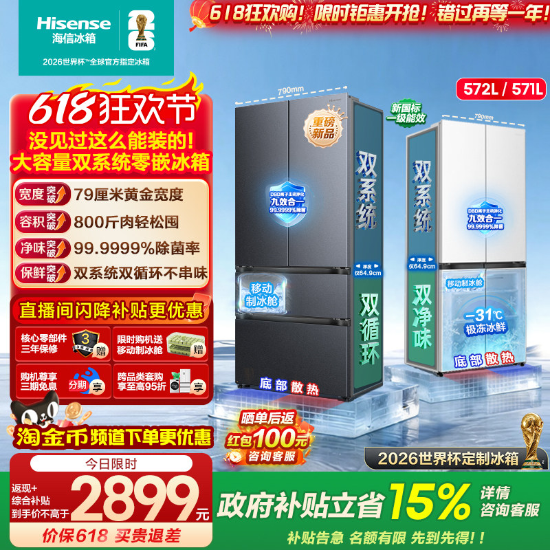 [大薄荷扩容款]海信冰箱572/571