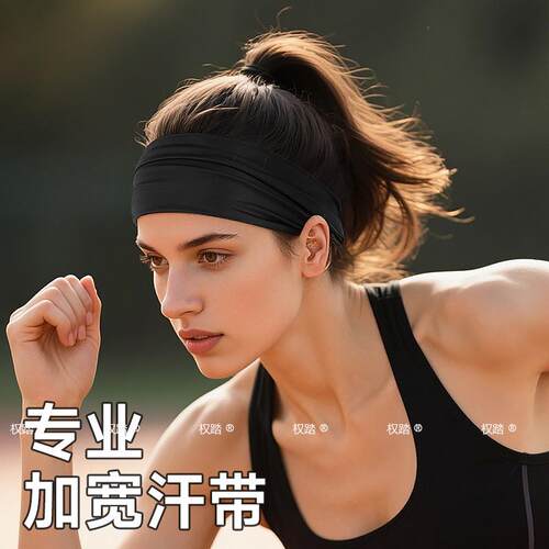 瑜伽运动发带宽边高级感吸汗跑步