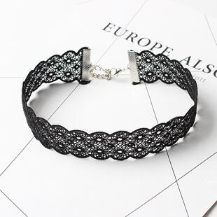 夏季黑色蕾丝项圈女颈带choker链脖子饰品锁骨链chocker遮甲状腺