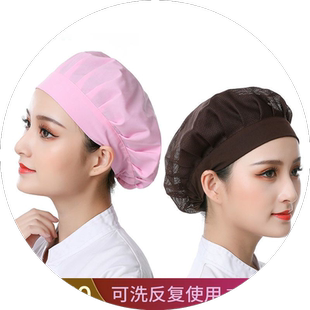 工作帽子女车间纺织厂女工帽透气食品厂包头卫生餐饮厨师帽男厨房