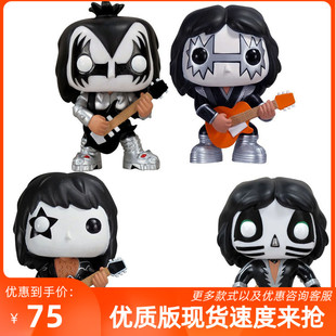 kiss乐队吉他手贝斯鼓手demon catman手办模型摆件公仔