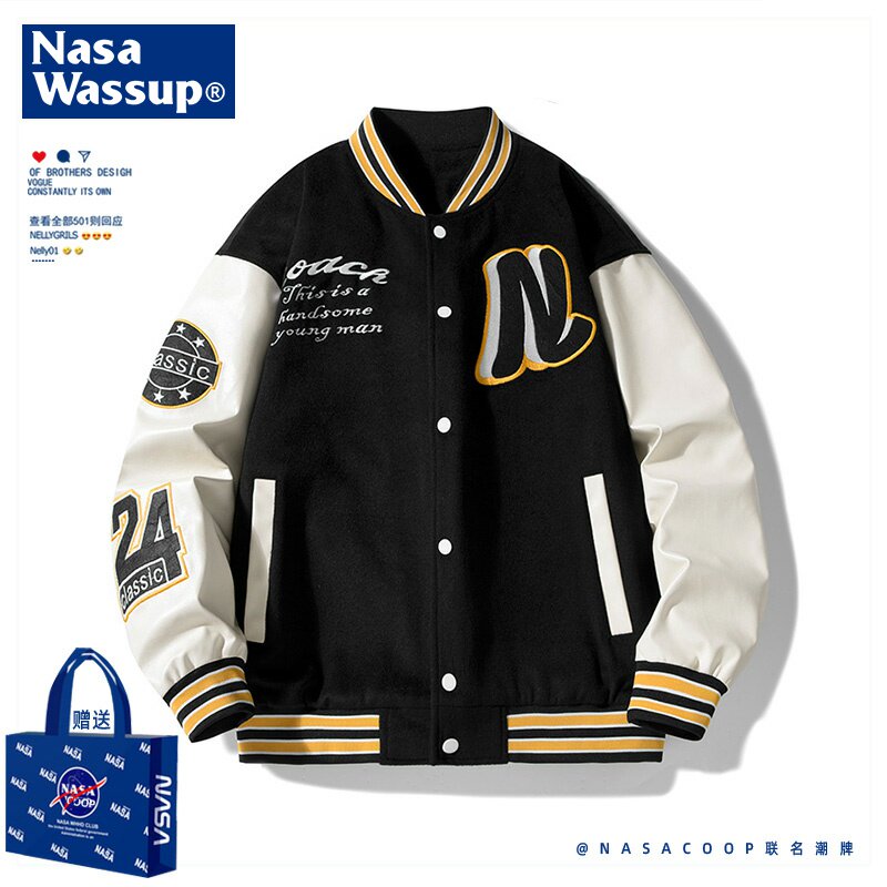 NASA联名潮牌立领棒球服