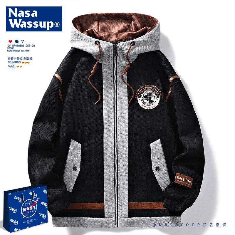 NASACOOP潮牌美式复古毛衣男女春秋季针织衫外套青少年初中生