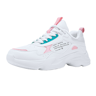 特步女鞋老爹鞋棉鞋加绒运动鞋