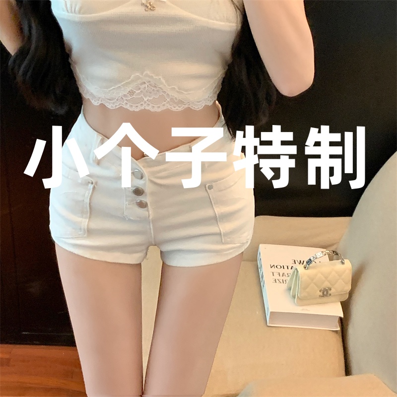 150小个子牛仔裤女夏季2025新款高腰热辣短裤休闲百搭超短裤145XS