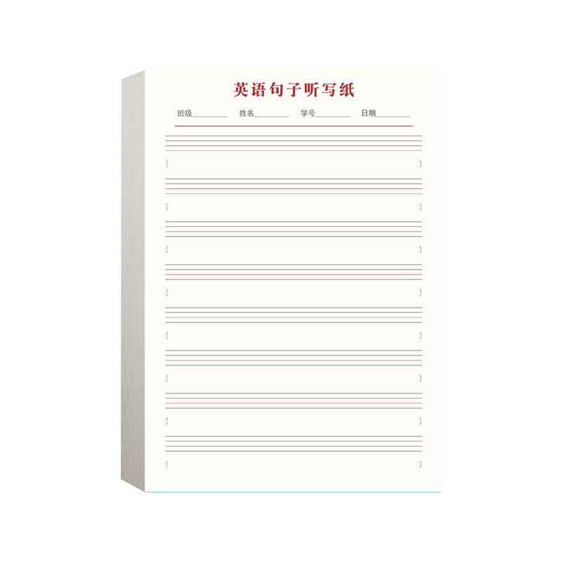 加厚英语单词听写纸小学初中可用