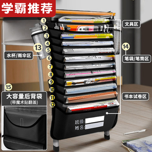 加厚挂书袋课桌收纳袋学生书桌侧旁挂袋高中生教室装放书置物架神器书本挂书袋大容量多功能书立初中生桌边带